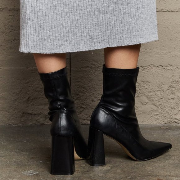 Weeboo Stacy Block Heel Sock Boots - Picture 4 of 4